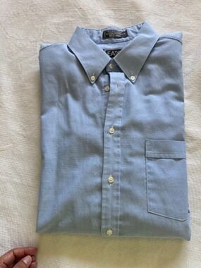 Eton Classic Button-Down Dress Shirt in Sky Blue Large